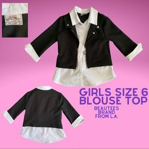 Girls dress up size 6 button blouse top
